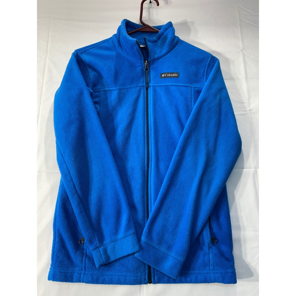 Columbia Boys Blue Full Zip Fleece Jacket Size L 14/16 Outdoor Layer